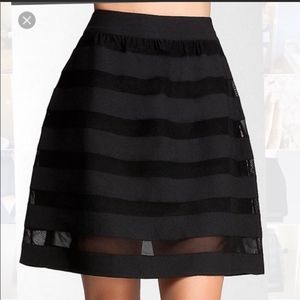EUC Bebe Sheer Striped A Line Skirt Size 10